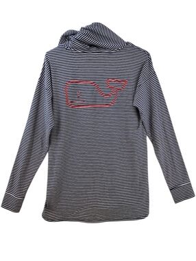 Vineyard Vines Striped Pullover Hoodie Tee Womens Size Small Nautical Resortwear